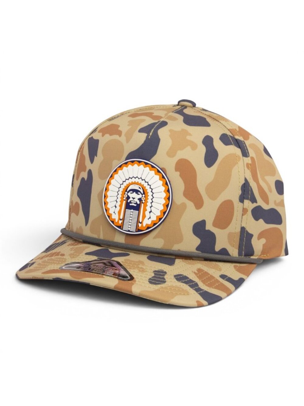 Illinois Fighting Illini Chief Illiniwek 3D Duck Camo Rope Hat- Canyon